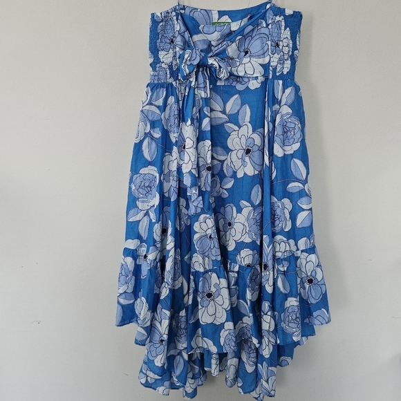 J. Crew Re-Imagined Convertible Beach dress blue peony size M - Picture 4 of 9